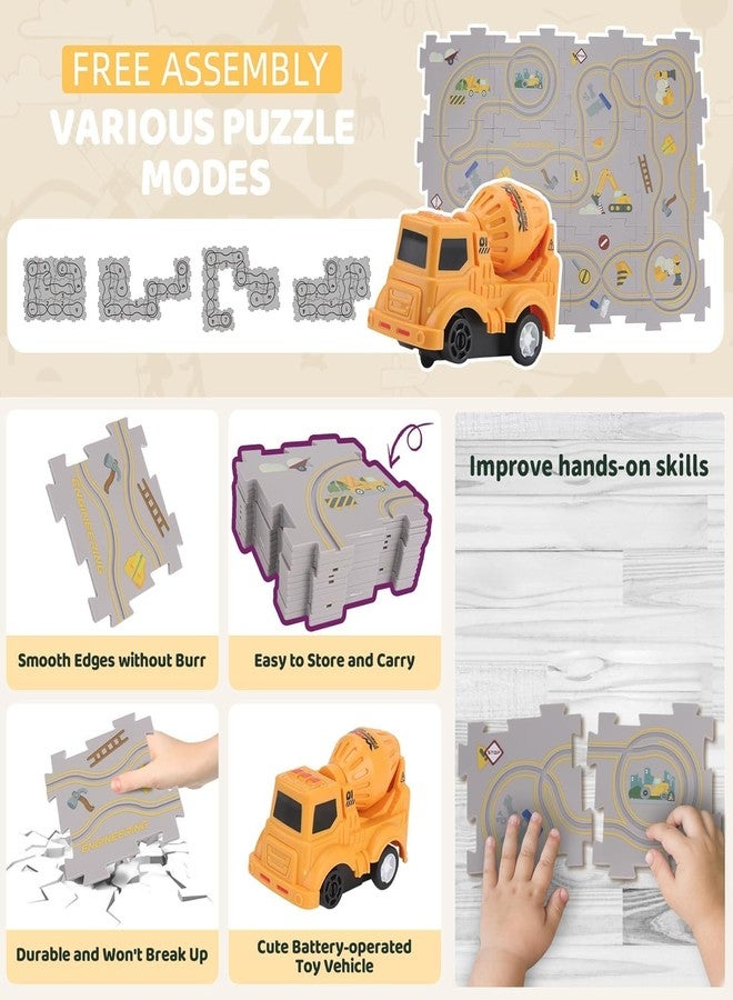 Spindoo Construction Puzzle Track Racer Car Playset - STEM Educational Toy for Toddlers | DIY Puzzle Track & Motorized Car | Brain-Boosting Montessori Toy for Kids 3+ (13 Pcs) - Image 3